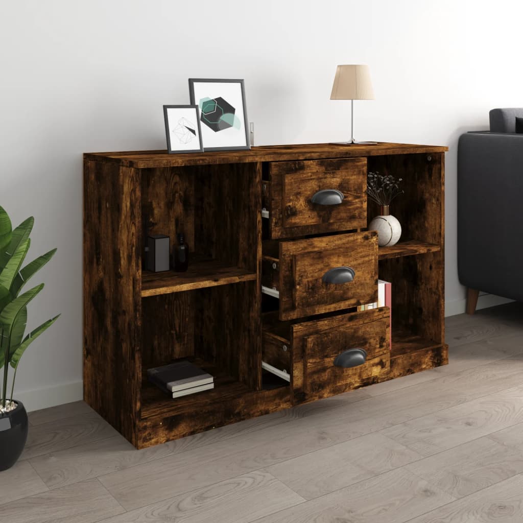 Buffet chêne fumé 104,5x35,5x67,5 cm bois d'ingénierie