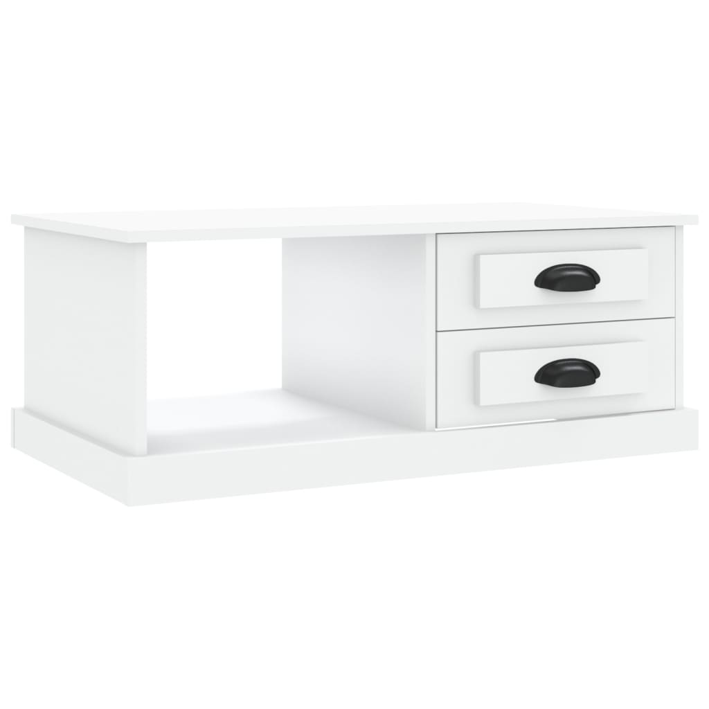 Table basse blanc 90x50x35 cm bois d'ingénierie - XIOS