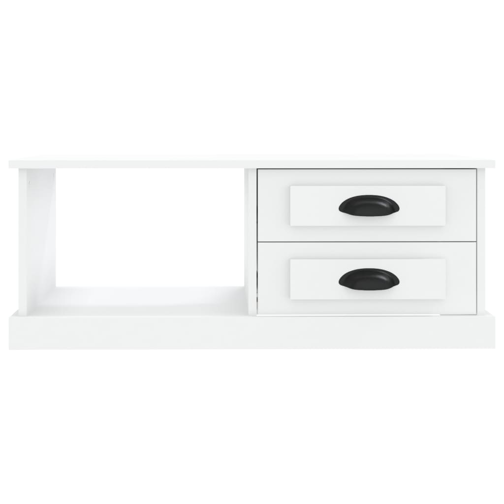 Table basse blanc 90x50x35 cm bois d'ingénierie - XIOS