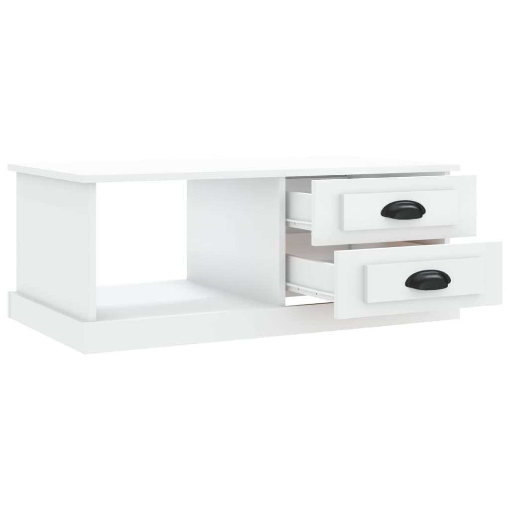 Table basse blanc 90x50x35 cm bois d'ingénierie - XIOS