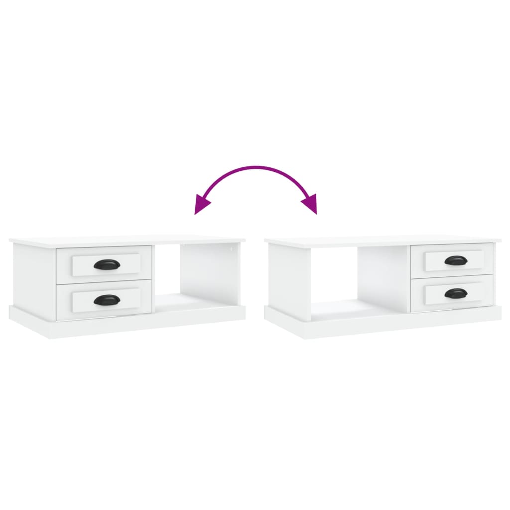 Table basse blanc 90x50x35 cm bois d'ingénierie - XIOS