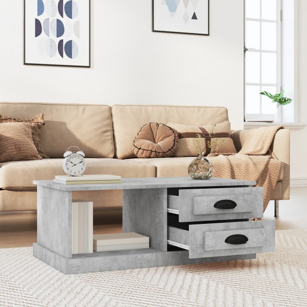 Table basse Gris béton 90x50x35 cm Bois d'ingénierie - XIOS