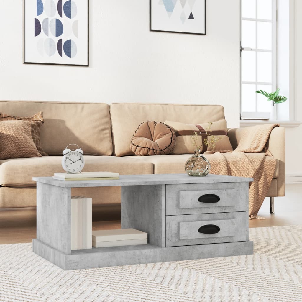 Table basse Gris béton 90x50x35 cm Bois d'ingénierie - XIOS