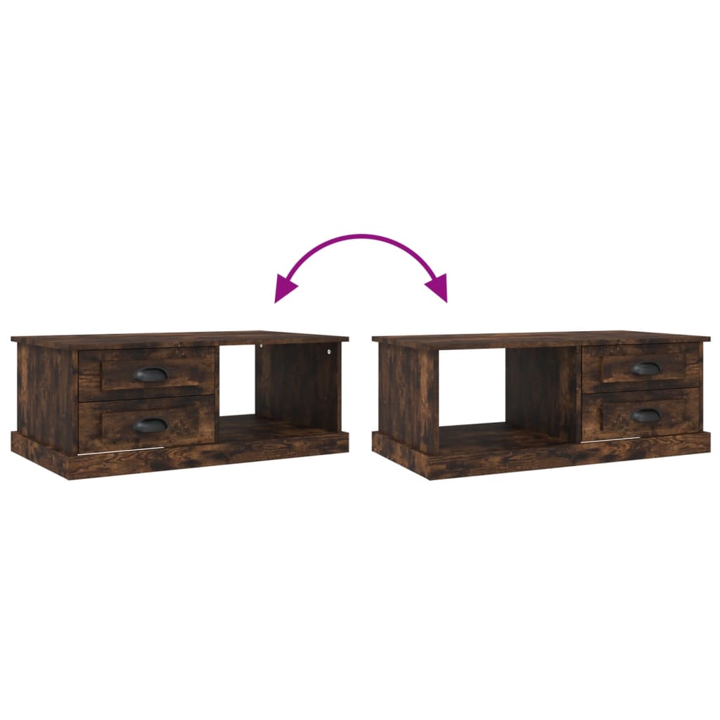 Table basse Chêne fumé 90x50x35 cm Bois d'ingénierie - XIOS