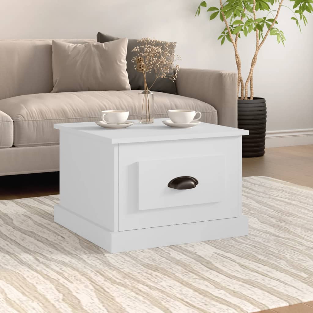 Table basse blanc 50x50x35 cm bois d'ingénierie - XIOS