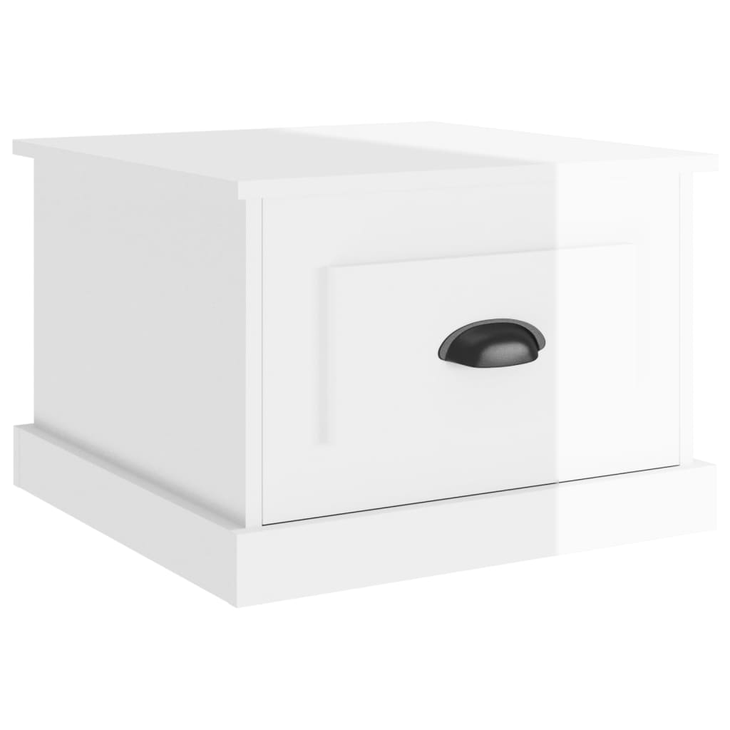 Table basse blanc brillant 50x50x35 cm bois d'ingénierie - XIOS