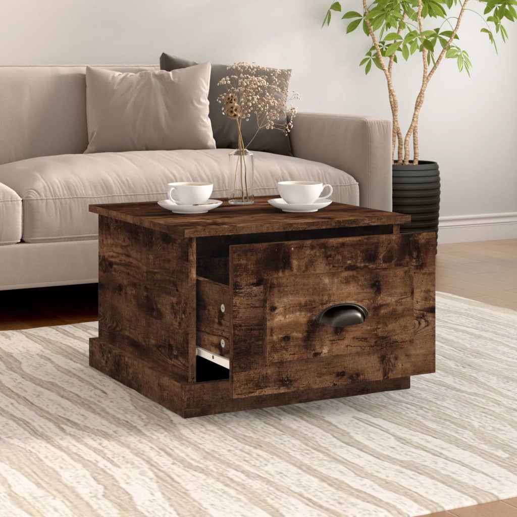 Table basse Chêne fumé 50x50x35 cm Bois d'ingénierie - XIOS