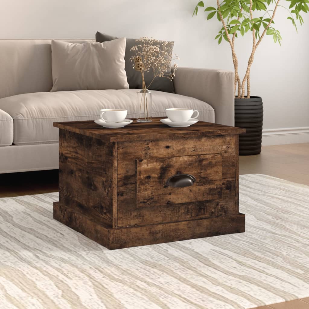 Table basse Chêne fumé 50x50x35 cm Bois d'ingénierie - XIOS