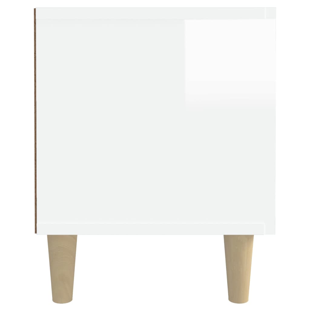 Meuble TV blanc brillant 180x31,5x40 cm bois d'ingénierie - XIOS