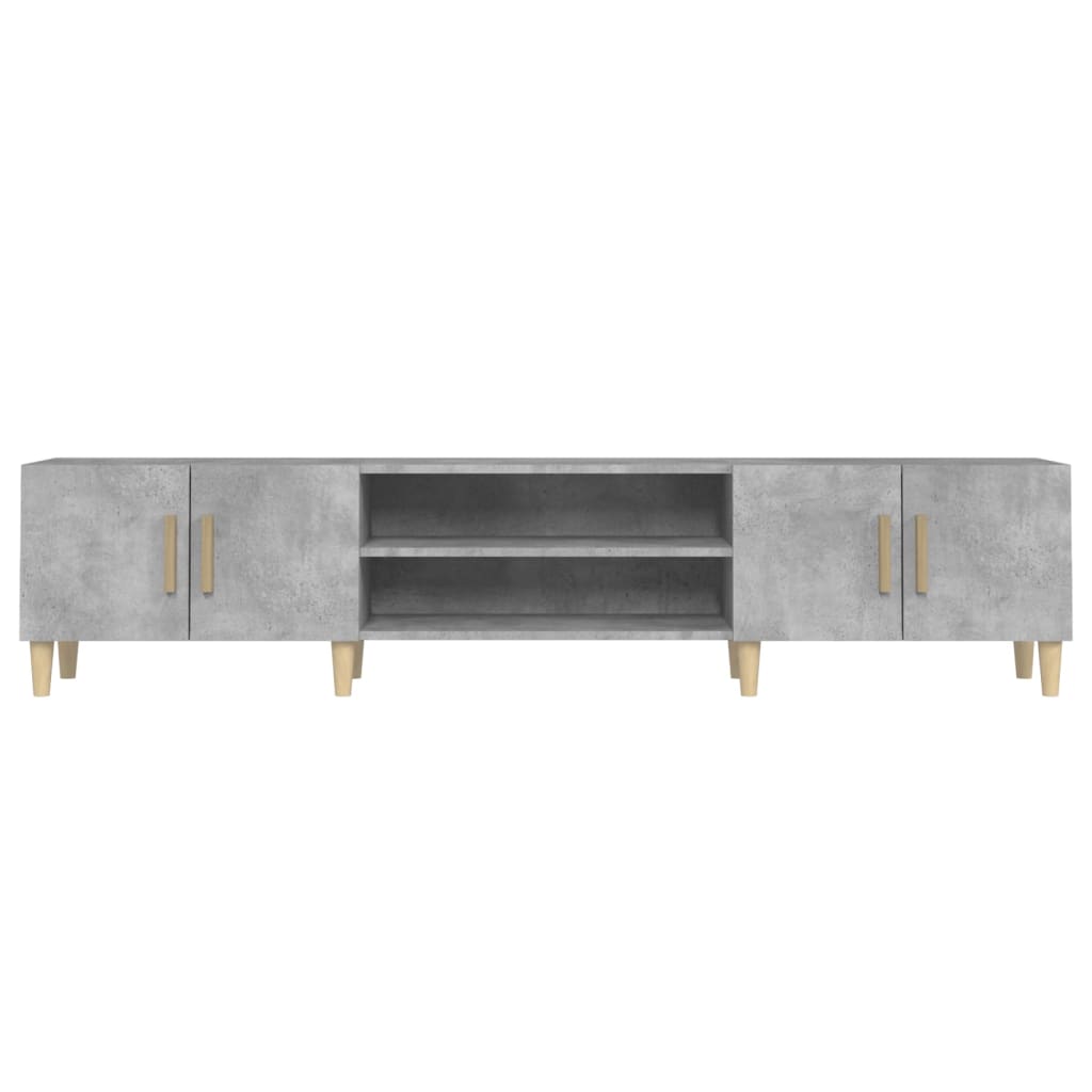 Meuble TV gris béton 180x31,5x40 cm bois d'ingénierie - XIOS