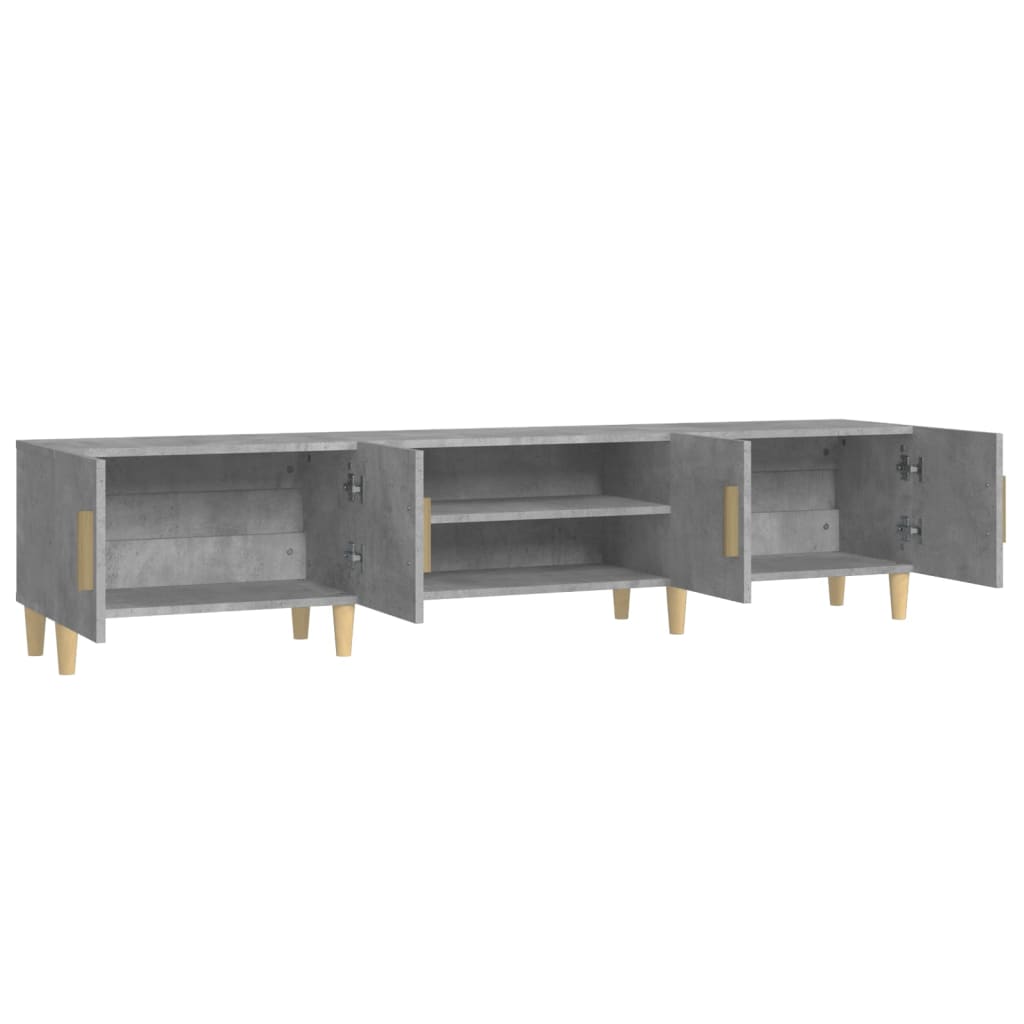 Meuble TV gris béton 180x31,5x40 cm bois d'ingénierie - XIOS