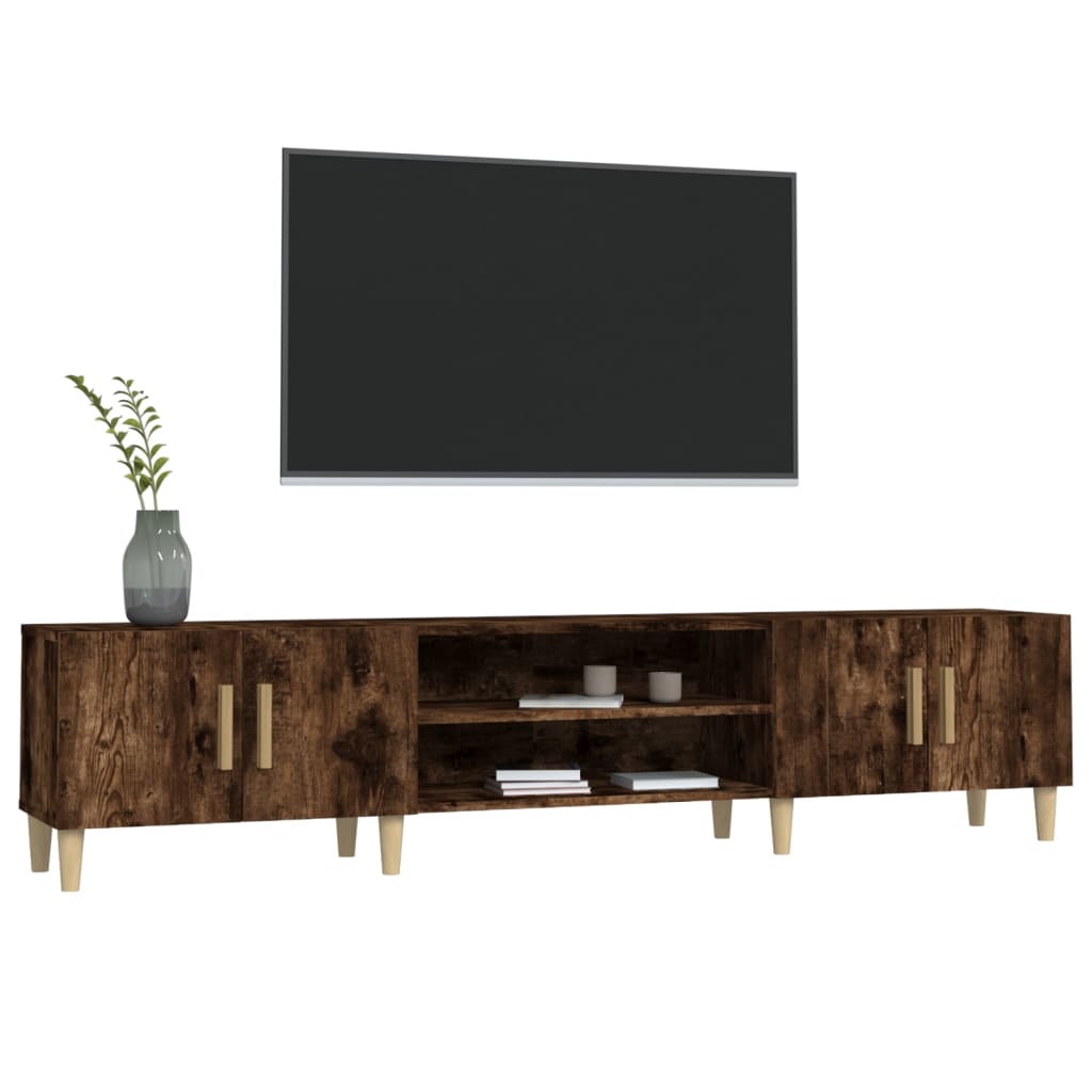 Meuble TV chêne fumé 180x31,5x40 cm bois d'ingénierie - XIOS