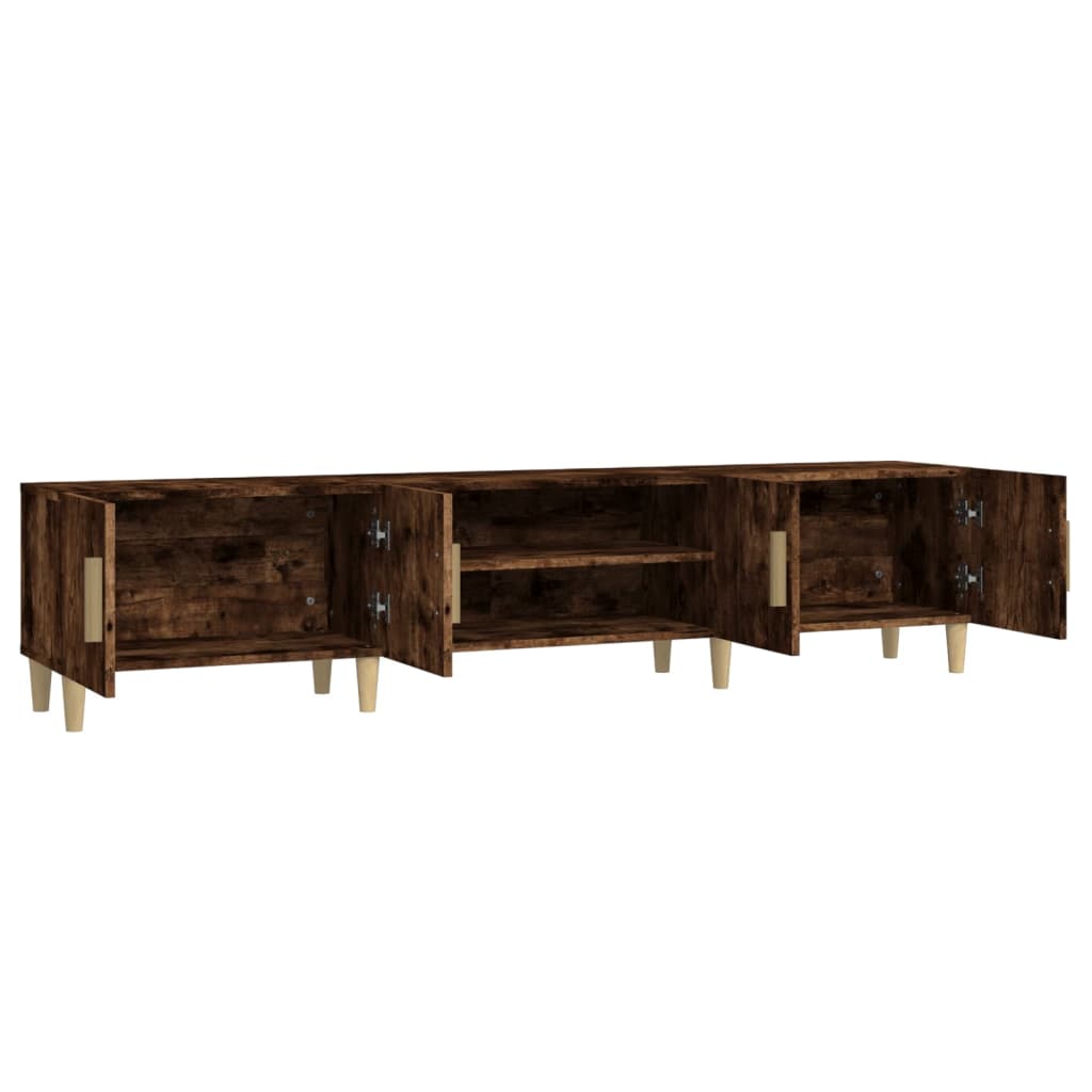 Meuble TV chêne fumé 180x31,5x40 cm bois d'ingénierie - XIOS