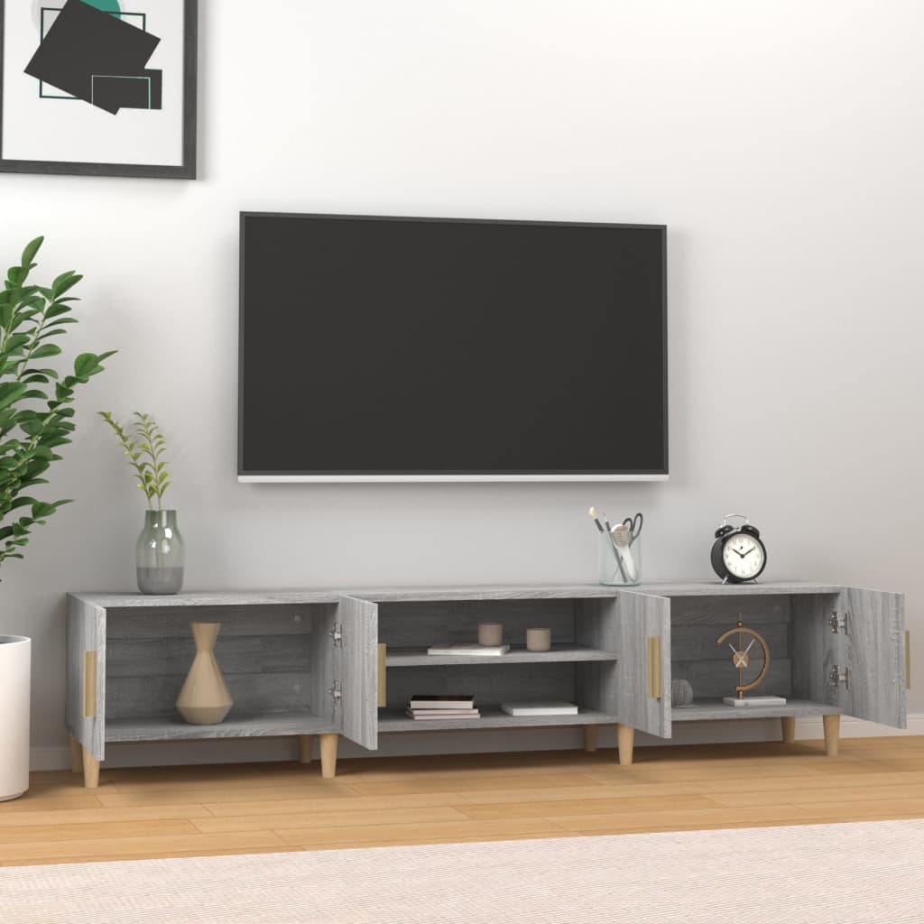 Meuble TV sonoma gris 180x31,5x40 cm bois d'ingénierie - XIOS
