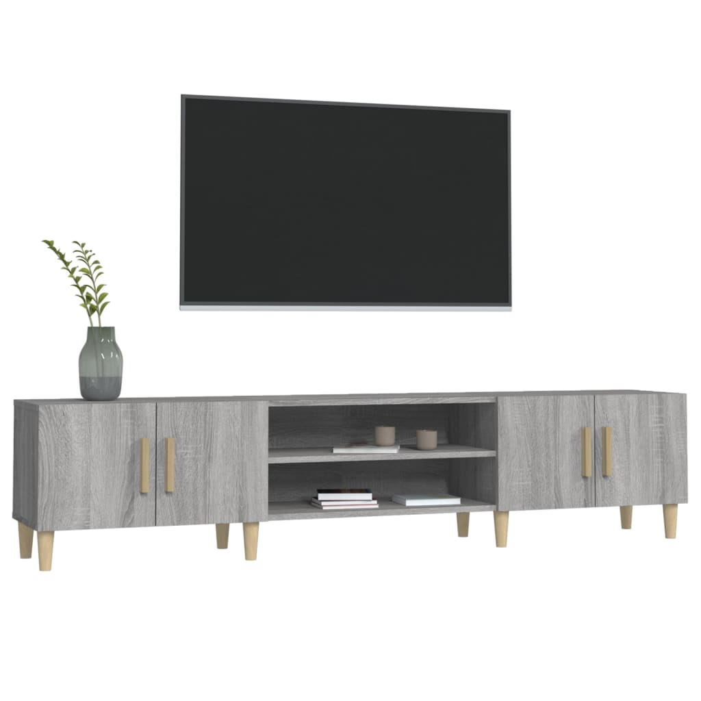 Meuble TV sonoma gris 180x31,5x40 cm bois d'ingénierie - XIOS