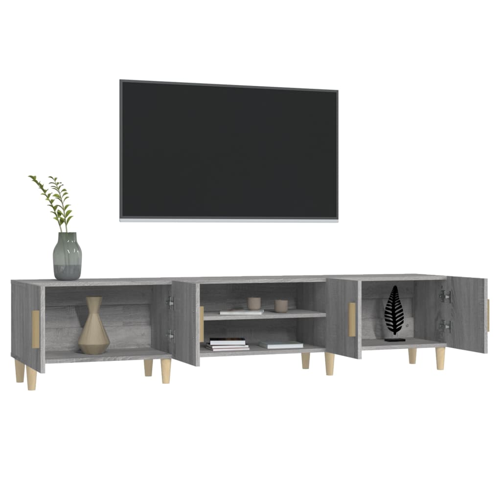 Meuble TV sonoma gris 180x31,5x40 cm bois d'ingénierie - XIOS