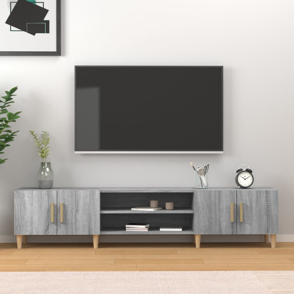 Meuble TV sonoma gris 180x31,5x40 cm bois d'ingénierie - XIOS