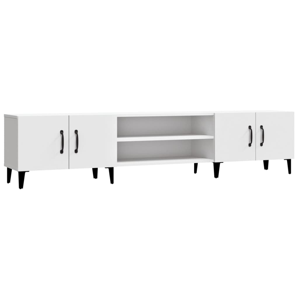 Meuble TV blanc 180x31,5x40 cm bois d'ingénierie - XIOS