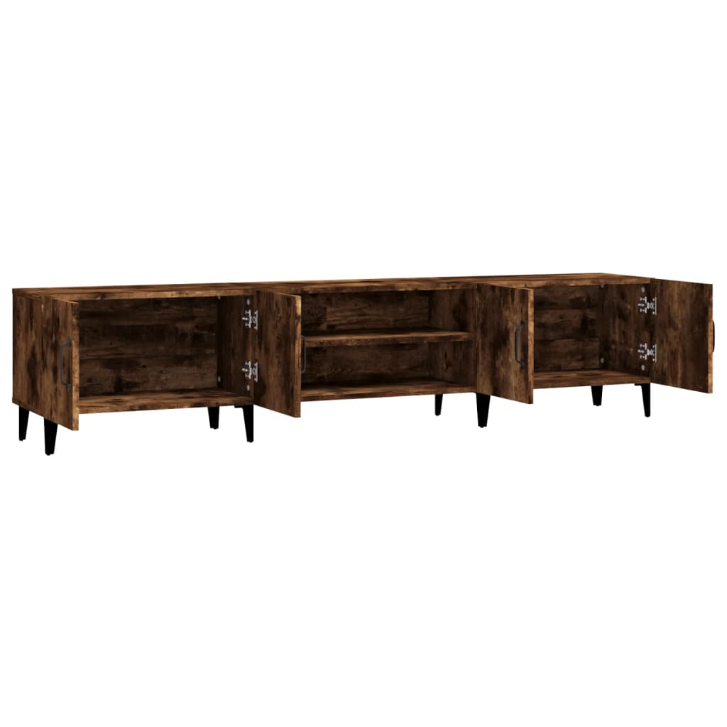 Meuble TV chêne fumé 180x31,5x40 cm bois d'ingénierie - XIOS