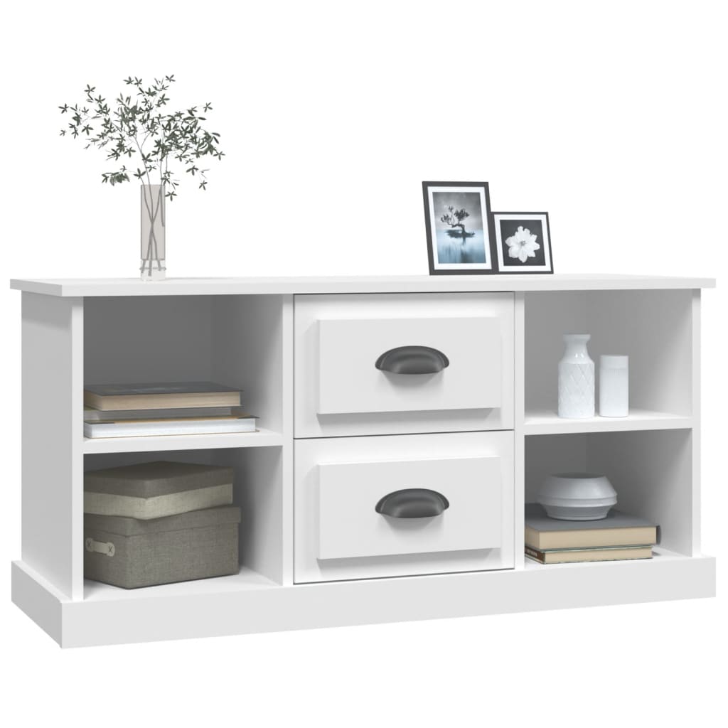 Meuble TV blanc 99,5x35,5x48 cm bois d'ingénierie - XIOS
