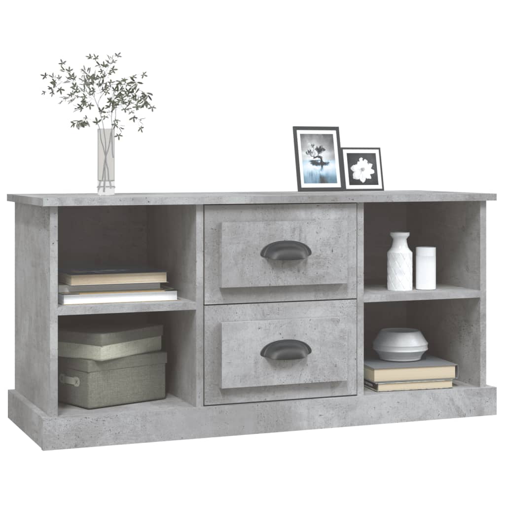 Meuble TV gris béton 99,5x35,5x48 cm bois d'ingénierie - XIOS