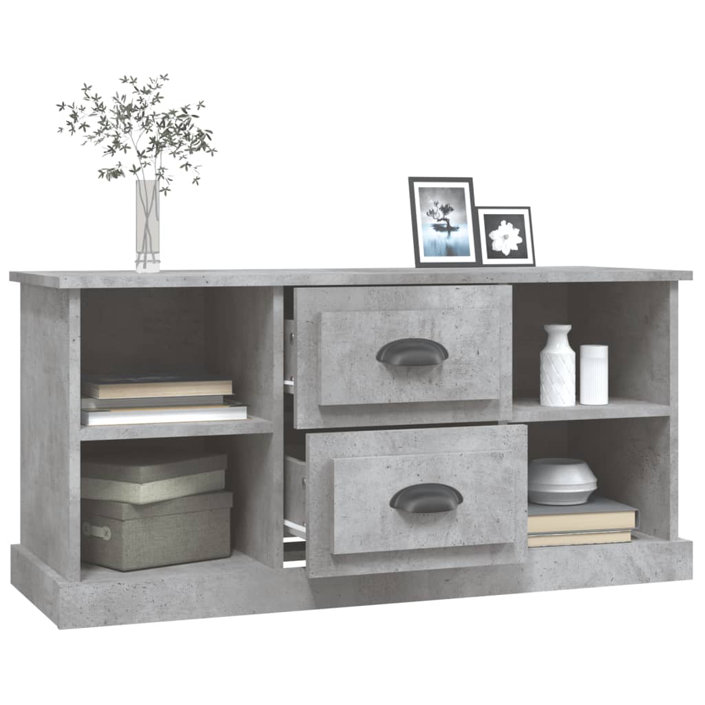 Meuble TV gris béton 99,5x35,5x48 cm bois d'ingénierie - XIOS