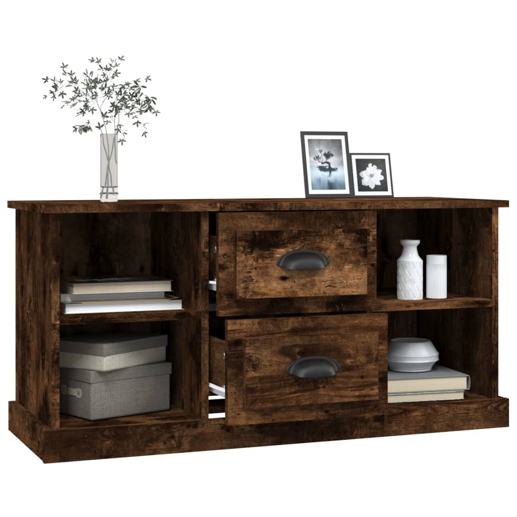 Meuble TV chêne fumé 99,5x35,5x48 cm bois d'ingénierie - XIOS