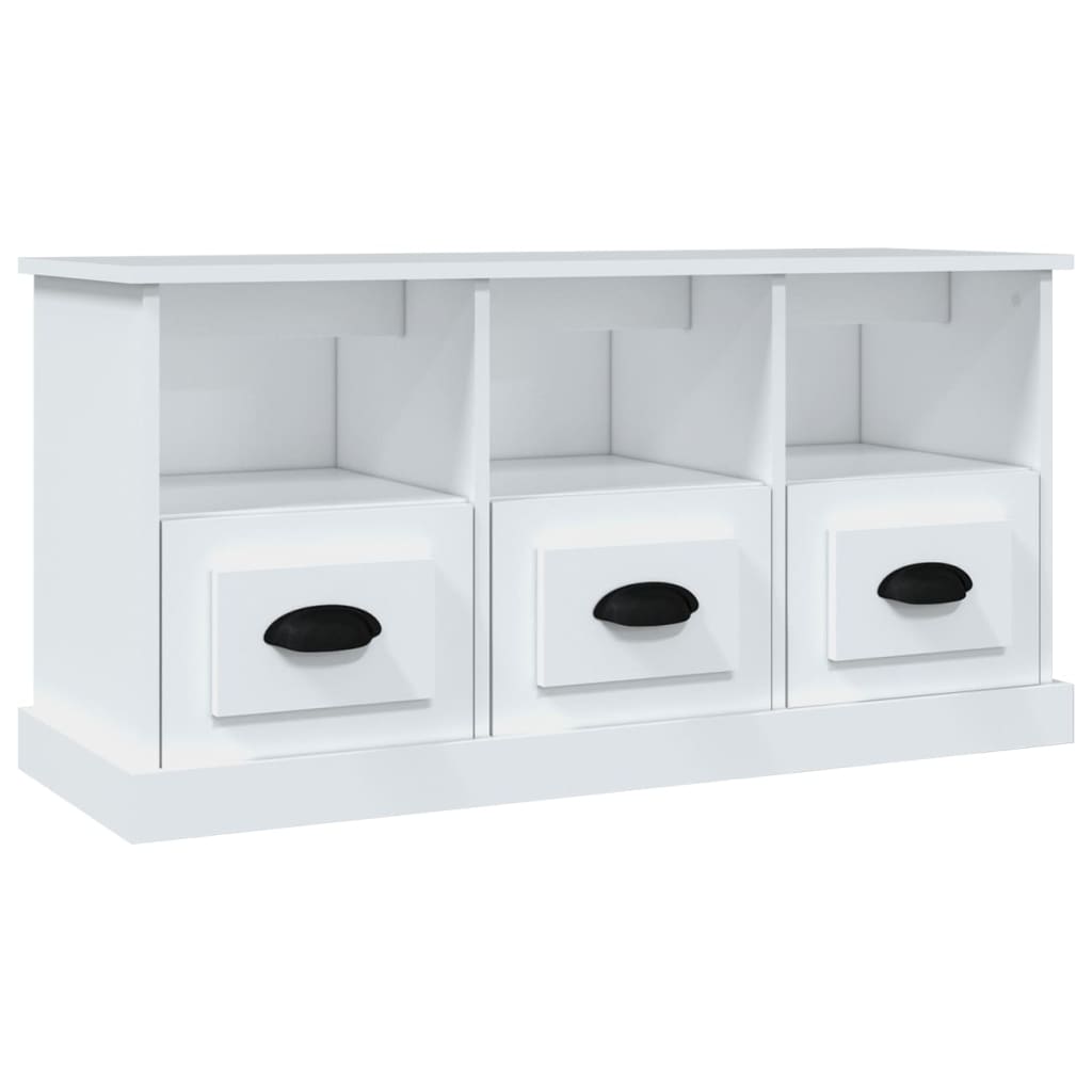 Meuble TV blanc 100x35x50 cm bois d'ingénierie - XIOS
