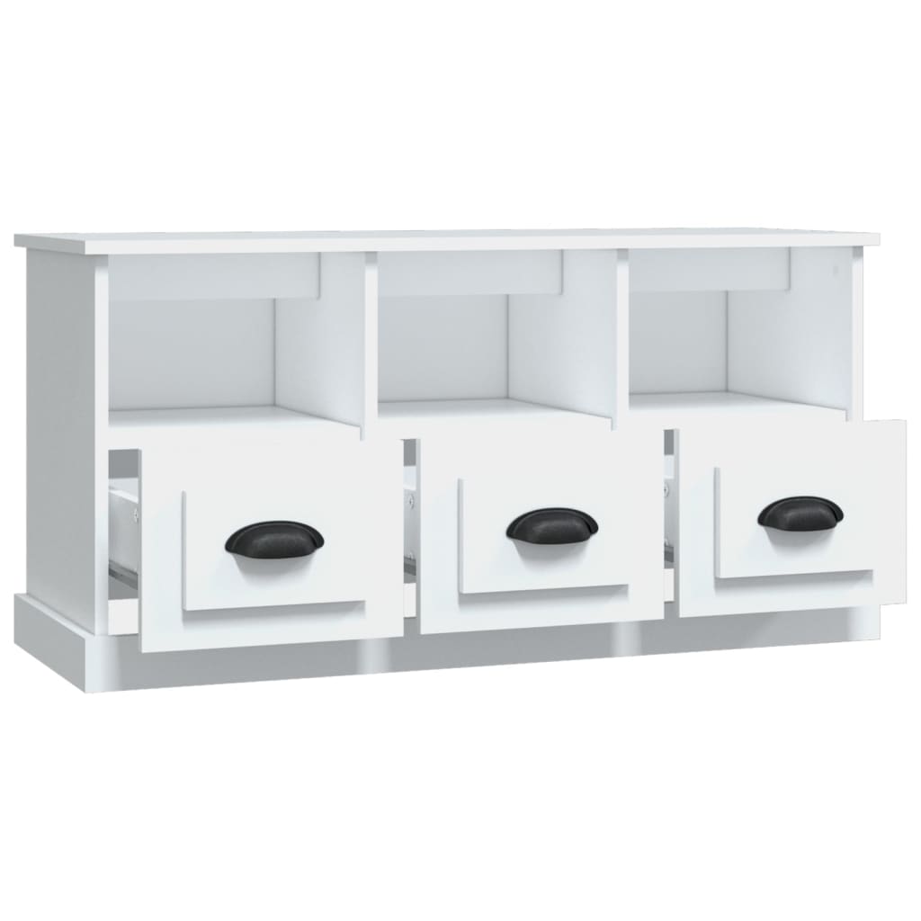 Meuble TV blanc 100x35x50 cm bois d'ingénierie - XIOS