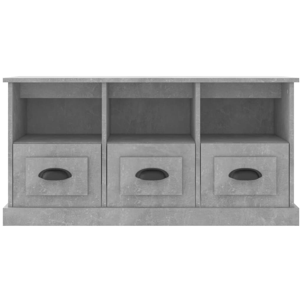 Meuble TV gris béton 100x35x50 cm bois d'ingénierie - XIOS
