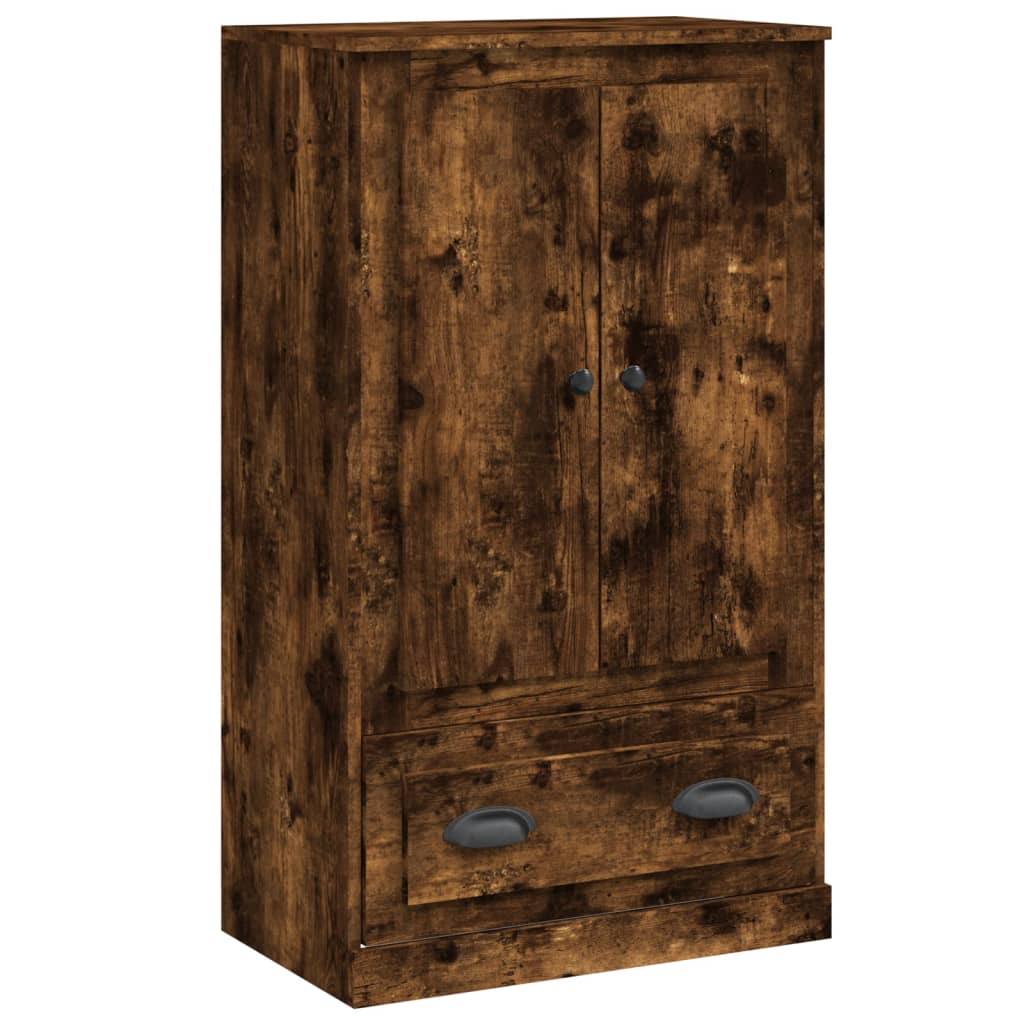 Buffet haut chêne fumé 60x35,5x103,5 cm bois d'ingénierie - XIOS