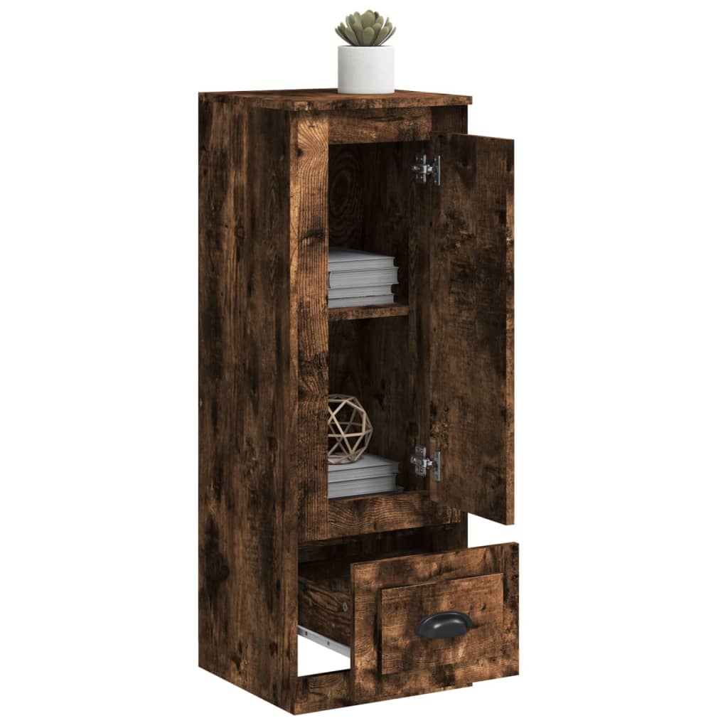 Buffet haut chêne fumé 36x35,5x103,5 cm bois d'ingénierie - XIOS