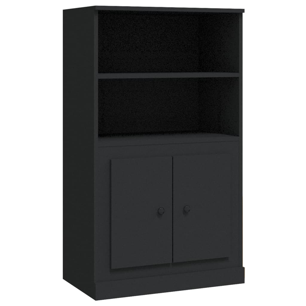 Buffet haut noir 60x35,5x103,5 cm bois d'ingénierie