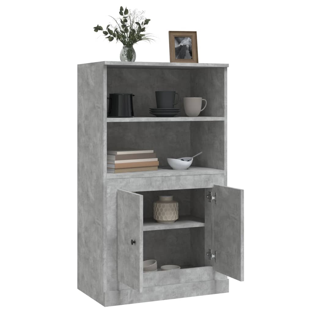 Buffet haut gris béton 60x35,5x103,5 cm bois d'ingénierie - XIOS