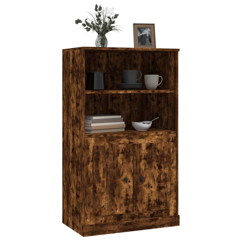 Buffet haut chêne fumé 60x35,5x103,5 cm bois d'ingénierie - XIOS