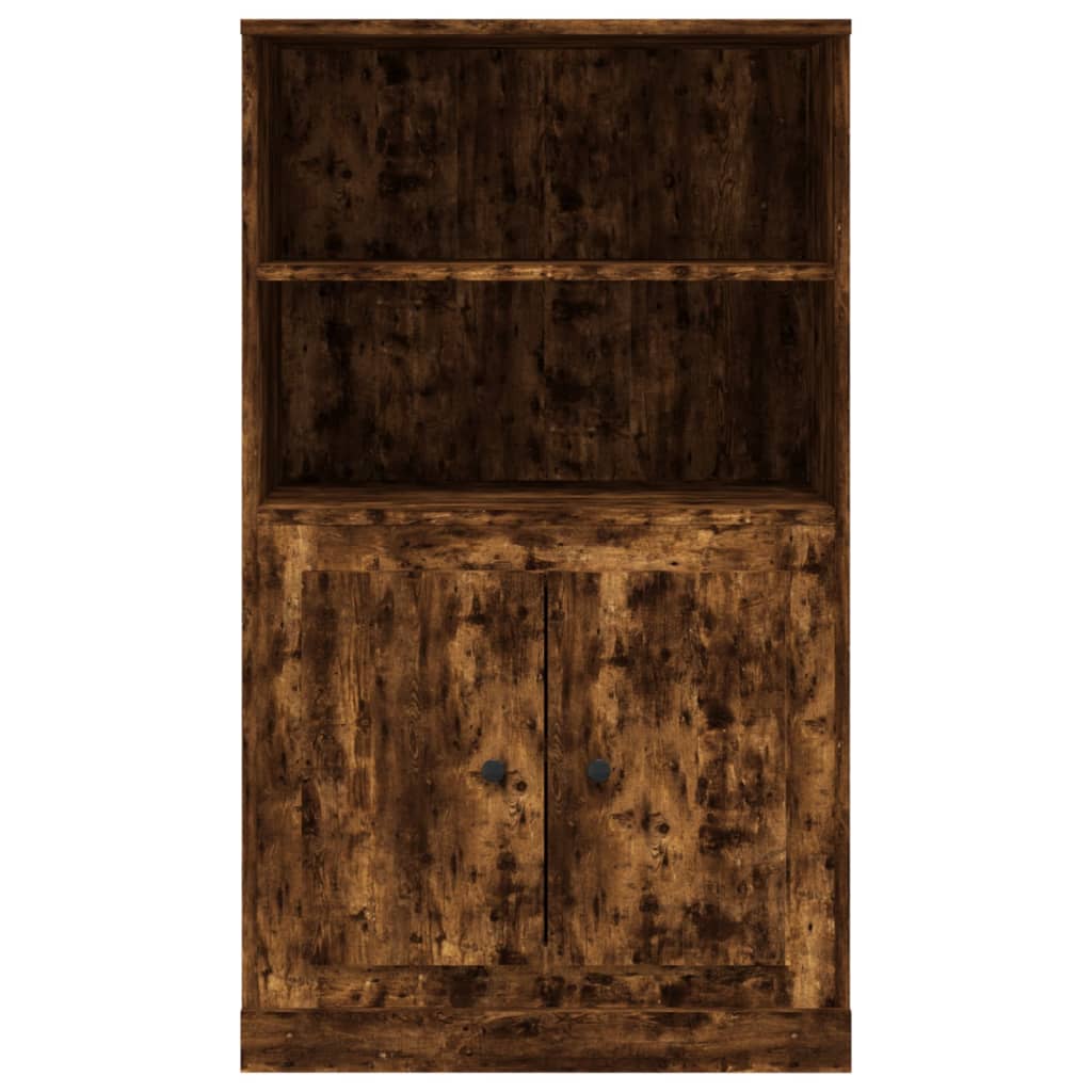 Buffet haut chêne fumé 60x35,5x103,5 cm bois d'ingénierie - XIOS