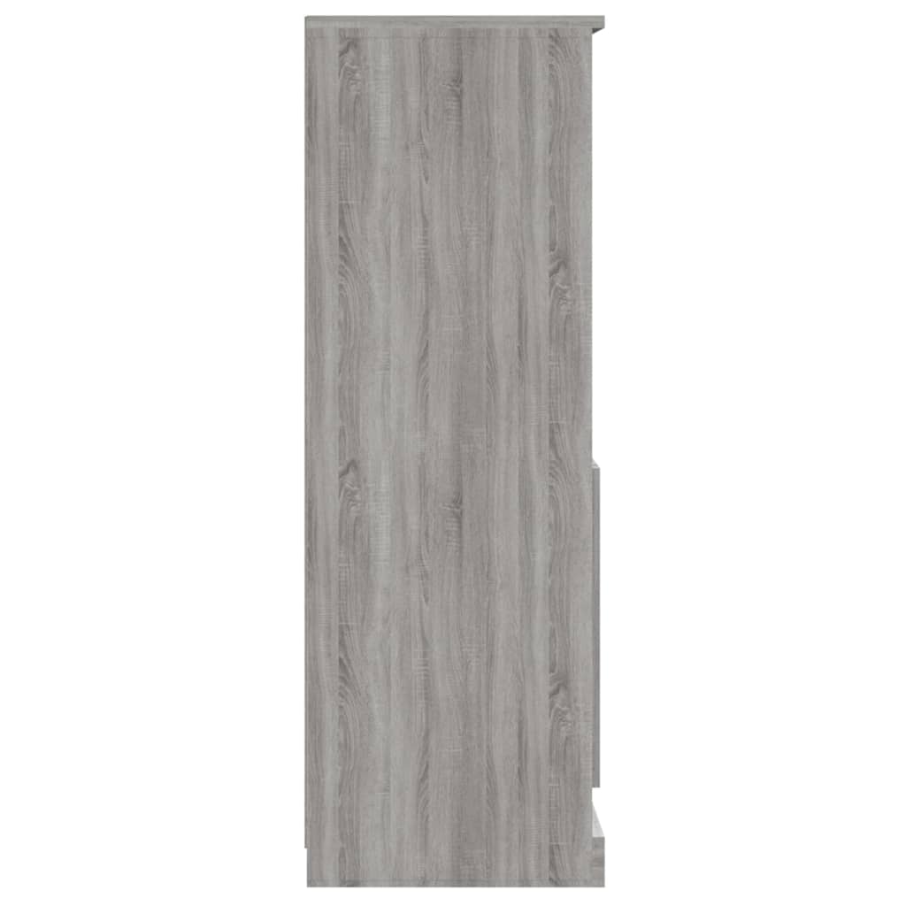 Buffet haut sonoma gris 60x35,5x103,5 cm bois d'ingénierie - XIOS