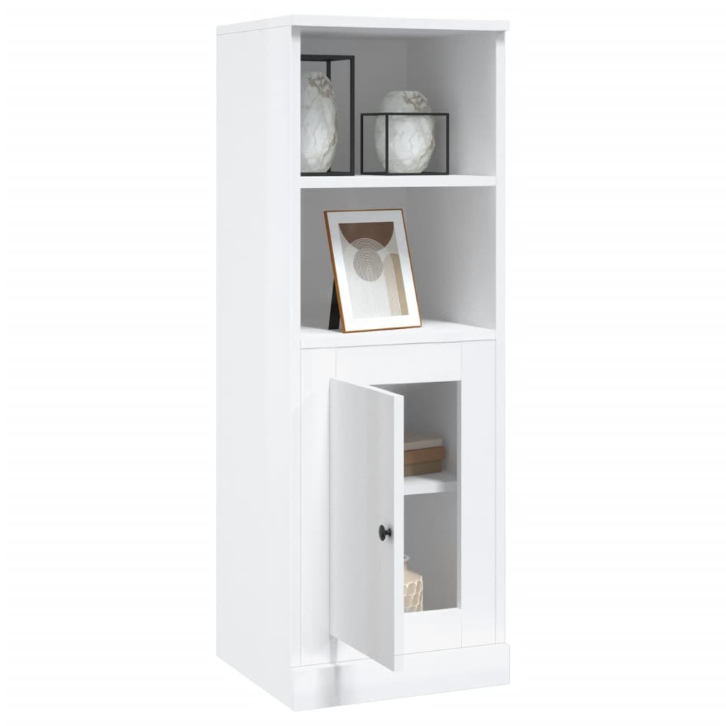 Buffet haut blanc brillant 36x35,5x103,5 cm bois d'ingénierie - XIOS