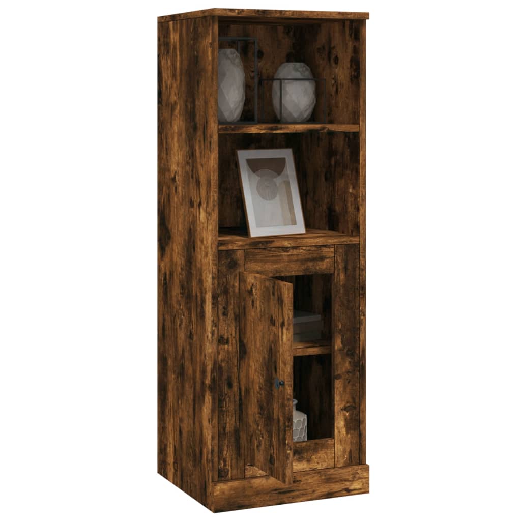 Buffet haut chêne fumé 36x35,5x103,5 cm bois d'ingénierie - XIOS