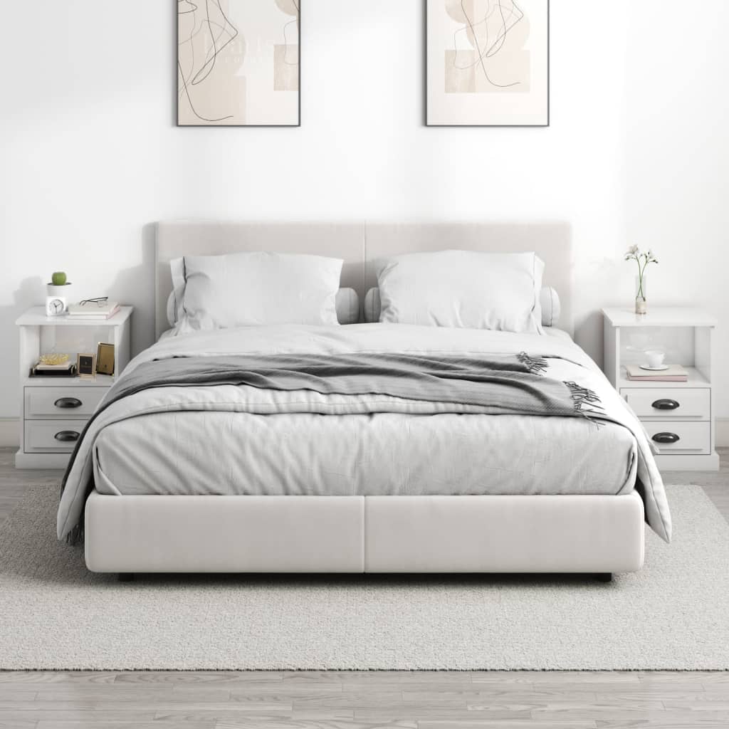 Tables de chevet 2 pcs blanc brillant 43x36x60 cm - XIOS