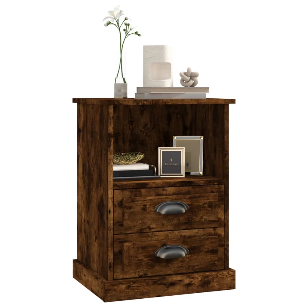 Table de chevet chêne fumé 43x36x60 cm - XIOS