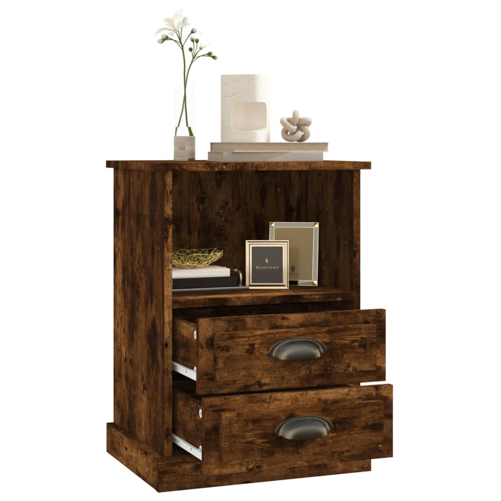 Table de chevet chêne fumé 43x36x60 cm - XIOS