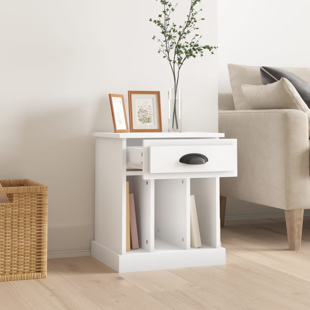 Table de chevet blanc 43x36x50 cm - XIOS
