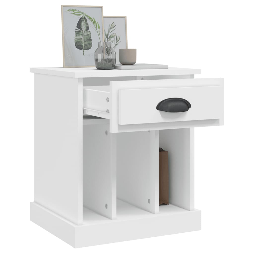 Table de chevet blanc 43x36x50 cm - XIOS