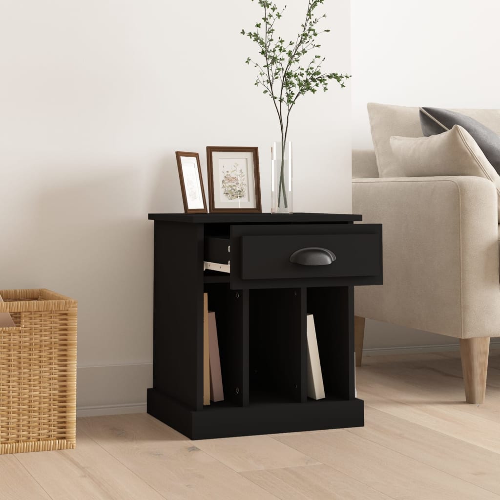 Table de chevet noir 43x36x50 cm - XIOS
