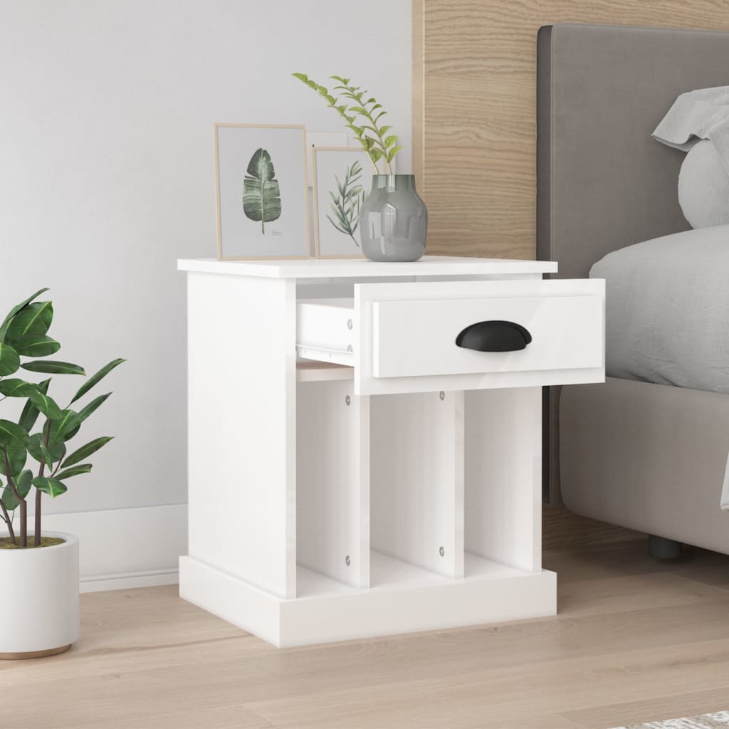Tables de chevet 2 pcs blanc brillant 43x36x50 cm - XIOS