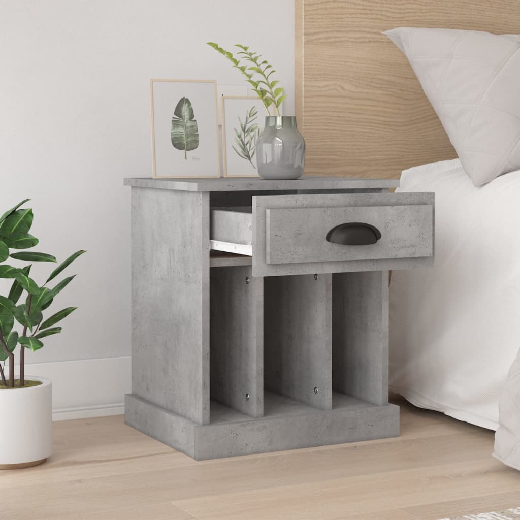 Tables de chevet 2 pcs gris béton 43x36x50 cm - XIOS