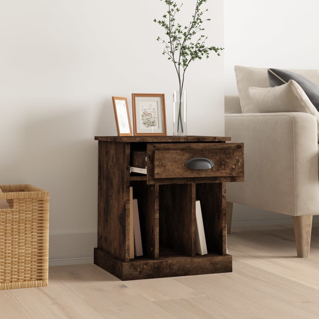 Table de chevet chêne fumé 43x36x50 cm - XIOS