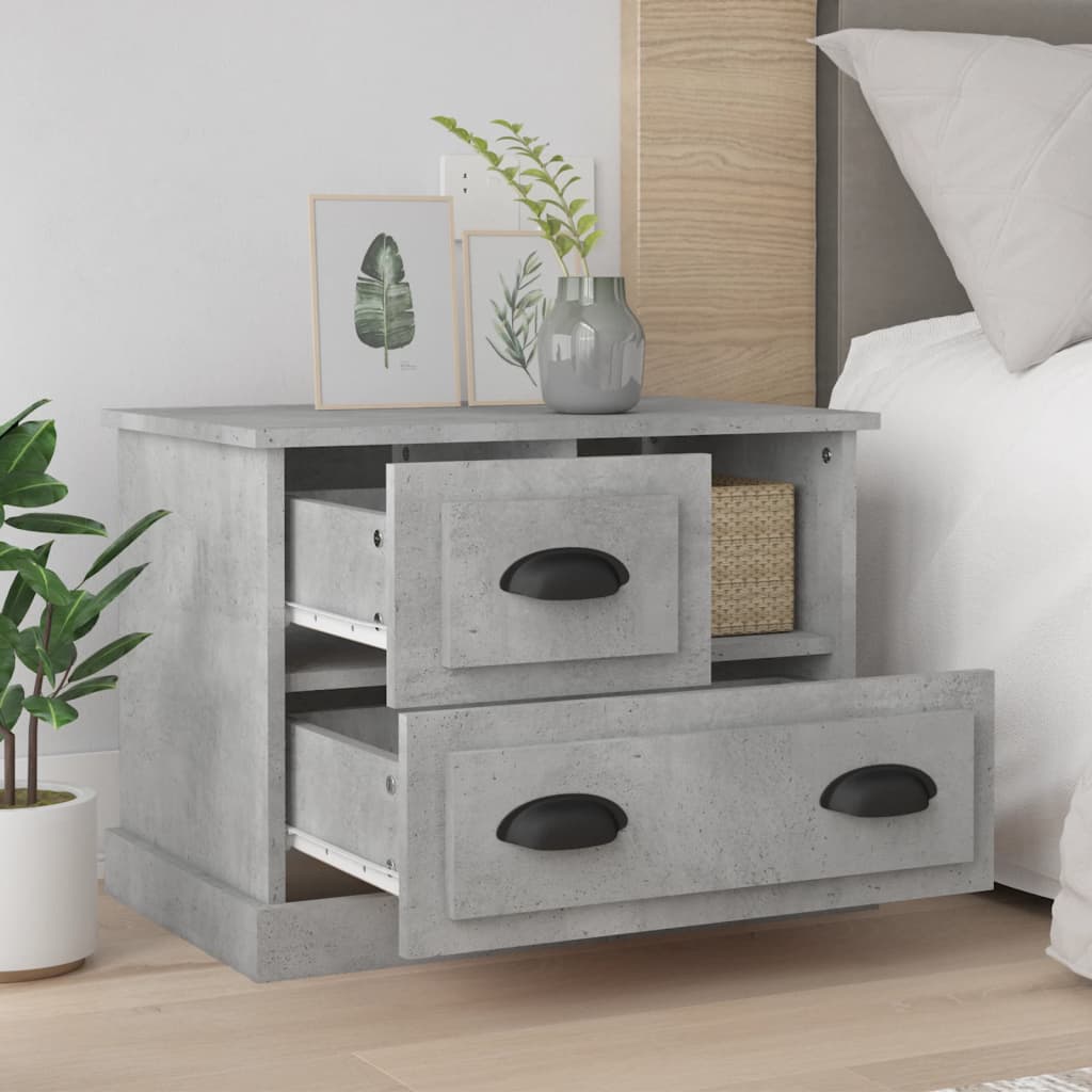Table de chevet gris béton 60x39x45 cm - XIOS