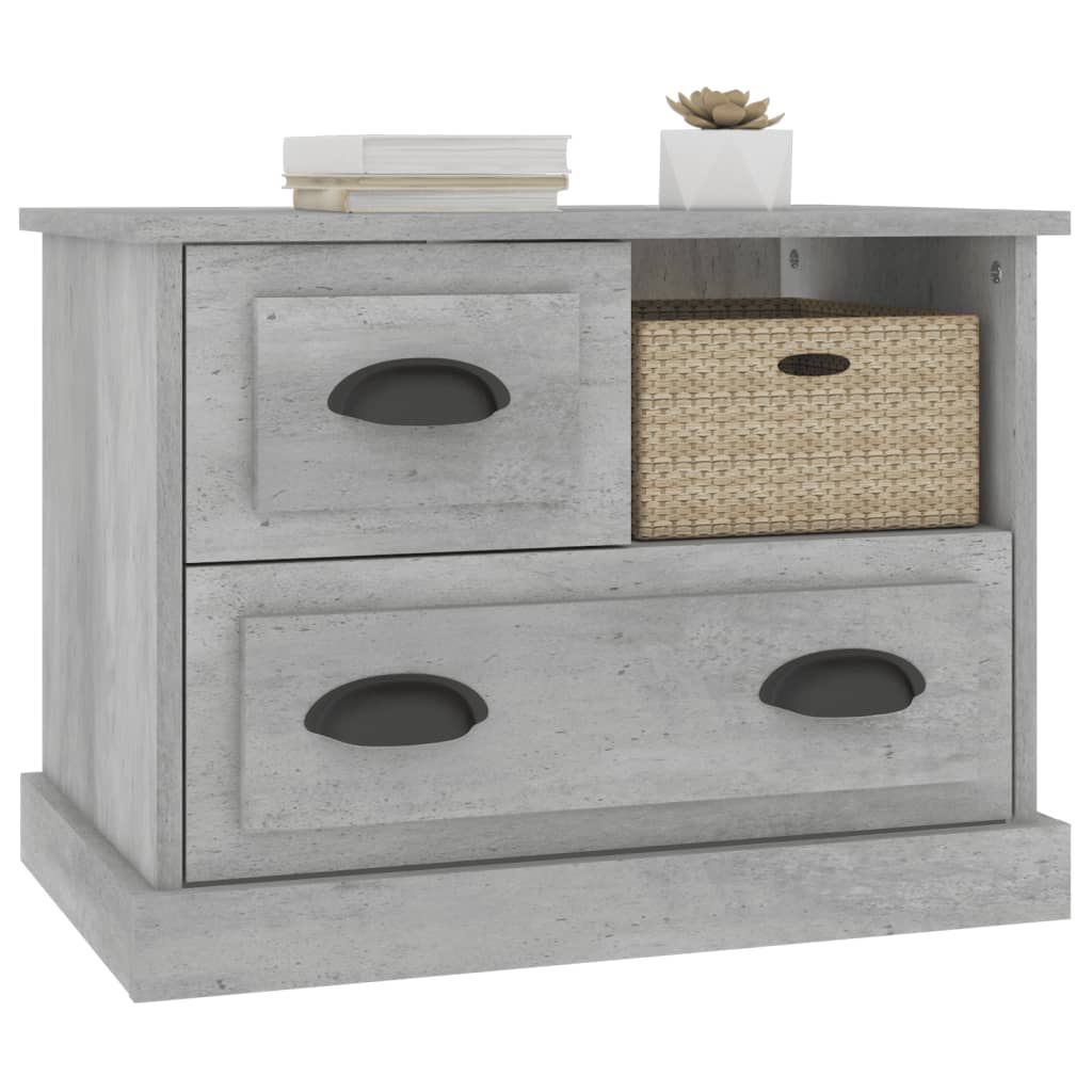 Table de chevet gris béton 60x39x45 cm - XIOS